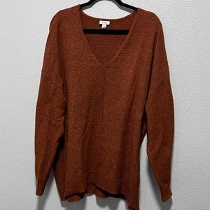 a.n.a. Oversized V-neck Burnt Orange Sweater Size XL.